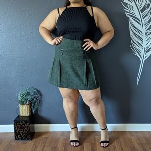 Greyish Pleated Mini Skirt